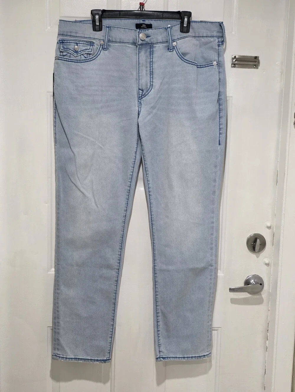 True Religion Geno Big T Flap Slim Jeans Blue Mens 36X32